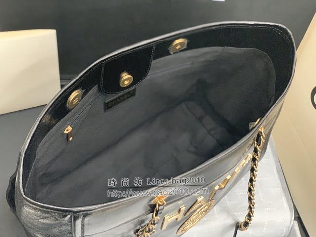 Chanel女包 香奈兒專櫃最新款小號購物袋 Chanel臘牛皮購物袋 8376  djc4338